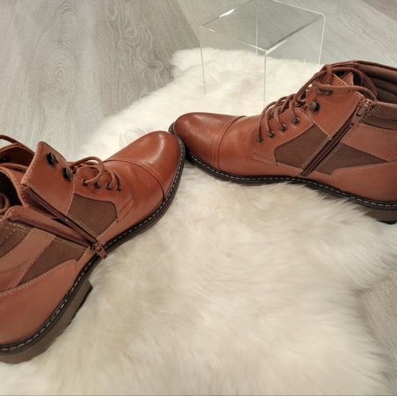 Men's Steve Madden Brown Side Zip Boots Size 11 - Picture 5 of 9